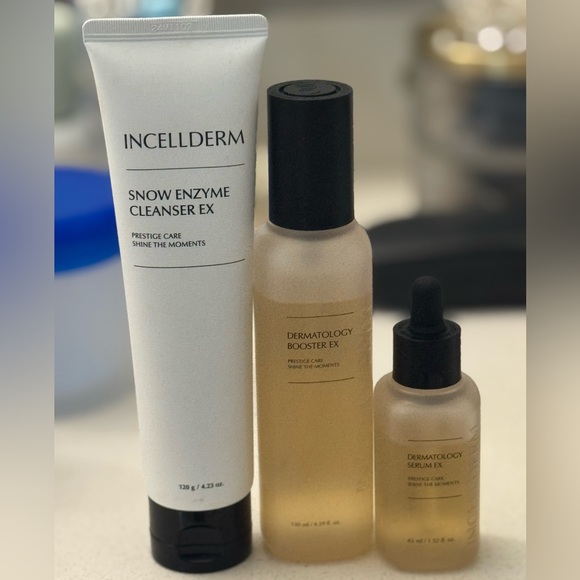 INCELLDERM SET: Snow Enzyme, BOOSTER EX Toner, Serum FULL SIZE Korean Skincare - Picture 1 of 4